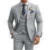 TIJOFA - Completo da uomo a 3 pezzi, slim fit, giacca doppio petto, per matrimoni, balli, eventi formali, cene di lavoro, smoking