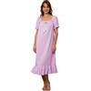 Nanxson Donna Camicia Notte Cotone Camicia da Notte Corte/Lunghe Camicia | Donna Vittoriana 100% Cotone Sleepwear,Manica Camicia Da Notte,Lunga In Pizzo Increspato Loungewear Camicia