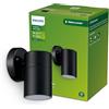 Philips LED Kylis Lampada da Parete per Esterni, Lampadina non Inclusa, 25W, IP44, Nero