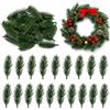 QIWEIS 50 Pezzi Rami di Abete Artificiali, Rami di Pino Finti Verdi da 6CM, Decorazioni Natalizie per Albero di Natale, Casa, Giardino e Feste Invernali