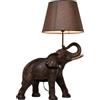 Kare Design lampada da tavolo Elephant Safari, marrone, 74cm, abat jour, lampadina da commó, luce atmosferica indiretta, elefante, stile safari, lampadine E27 non incluse, 74x53x33cm (A/L/P)