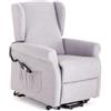 SalMar Poltrona Elettrica Chiara 2 Motori Dual Lift Tessuto Di Colore Grigio di Salmar