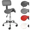 Mingone Sgabello a Sella, Sgabello da Lavoro Ergonomico, Sgabello Girevole a 360°, Sgabello da Ufficio Regolabile in Altezza con Schienale, Sedia a Sella con Ruote, Grigio