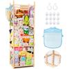 Wuciray Porta Peluche Verticale in Legno 50x40x146cm Grande Capacità Porta Peluche Salvaspazio Contenitore di Pupazzi per Stanza dei Giochi Cameretta Camera da Letto Portapupazzi Raccoglitore Pupazzi