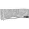 Generico Armadio Compatto 100x32,5x35 cm in Legno Multistrato,Grigio Cemento - Mobile Contenitore con 2 Scomparti e Barra Appendiabiti,Ideale per Camera,Ingresso,Ufficio o Lavanderia