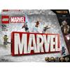 LEGO 76313 Logo e Minifigure MARVEL con Supereroi di Hulk, Thor, Iron Man, Black Widow e Captain America, Giochi Bambini 12+