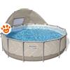 Bestway Piscina Rotonda Steel Pro Max (Ø396x107cm) Design a Strisce con Pompa a Filtro + Ombreggiante Art. 561FY - Steel Pro Max (Ø396x107cm)