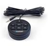 Blaupunkt RC-24, robusto telecomando con cavo, 7 tasti, cavo da 5 m con connettore jack da 3,5 mm, adesivo 3M, nero opaco