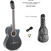 GEWA Chitarra Classica Elettrificata 4/4 NERA BLACK SATIN con Borsa e Cavo NUOVA
