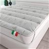 Italian Bed Linen Topper Aloe, Imbottito e Trapuntato, Lavabile | Matrimoniale 160x195 cm, 100% Microfibra Trattamento Aloe, Made in Italy, Elastici per il Fissaggio, Imbottitura 250 gr