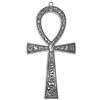 NileCart Croce egiziana ANKH in metallo da 17,8 cm, realizzata in Egitto con antichi simboli geroglifici egizi su entrambi i lati (tono argento antico)
