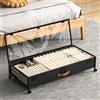Eastherry Cassettiera sottoletto con ruote, XXXL, con coperchi trasparenti, lunghezza 91,4 cm, organizer per scarpe sotto il letto, ruote per scarpe, vestiti (nero, 1 confezione)