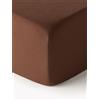 Westwing Collection Lenzuolo con angoli boxspring in flanella Biba - Marrone
