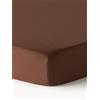 Westwing Collection Lenzuolo con angoli topper in flanella Biba - Marrone