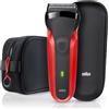 Braun Series 3 300Ts Rasoio con lama Trimmer Nero/Rosso