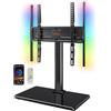 oCreon PGTVS49B - Support universale per TV da pavimento - Modello standard con illuminazione a LED - Supporto per TV da 24-60 pollici, fino a 45 kg - TV regolabile in altezza e orientabile