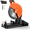 VEVOR Troncatrice a Secco con Lama da 355 mm con Motore Brushless da 3500 W, per Metalli, Angolo Regolabile da -45° a 45°, Velocità da 750 a 1200 giri/min, Taglio a Freddo, con Contenitore per Rifiuti