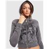 Ed Hardy Womens Ed Hardy True Diamante Cropped Full Zip Hoodie - Nero, nero