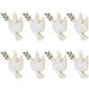 BESPORTBLE Spille Colomba della Pace Compatto e Leggero Set 8 in Lega di Zinco Bianco Design Elegante per Zaini e Giacche, Regalo per Occasioni Formali