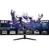 Gawfolk Monitor Gaming Curvo 49 Pollici Ultra Large DQHD 5120x1440, Frequenza di aggiornamento 120Hz, Curvatura 1500R Formato 32:9, Modalità PIP/PBP, Compatibile AMD FreeSync, Gamma colore 120% sRGB, Porte HD