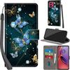 PHINIENLAND Cover per Motorola Moto G84 5G custodia portafoglio Farfalla | 3 scomparti carte, 1 tasca banconote, Chiusura magnetica, Supporto, Pelle PU flip cover per Moto G84 5G