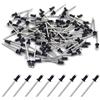 BESTYCHAO 100 pezzi Rivetto cieco in alluminio 4 mm x 8 mm, rivetto a testa aperta, confezione da 100 (nero)