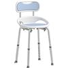 HOMCOM Sedia da Doccia con Schienale e Sedile Forato, 8 Altezza Regolabile, Antiscivolo, Portata 136kg, Azzurro | Aosom Italy