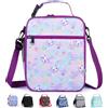 Maidyna Borsa per il pranzo per bambini, riutilizzabile, con tracolla regolabile, borsa termica da picnic per adulti al lavoro, bambini a scuola (panda viola)
