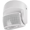 EMOS Rilevatore di movimento a infrarossi da parete, per esterni, portata | Campo di rilevamento 15 m/360°, durata e sensibilità regolabili 3-2000 lux, altezza di installazione ideale 1,8-2,5 m, bianco