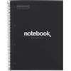 Miquelrius - Quaderno A4, Notebook Emotions, 80 Fogli da 90 g/m², Griglia 5 mm, 1 Striscia di Colore, Spirale Microforata, Taccuino a Scacchi, Copertina Extra Rigida, 4 Fori, Nero
