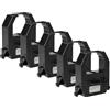 vhbw 5x nastro inchiostrato compatibile con Amano Pix 21, Pix 3000, PIX-15, PIX-200, PIX-28, Pix 10 stampante ad aghi - nero