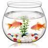 MAGICLULU Boccia Per Pesci in Plastica Trasparente Piccolo Acquario Da Tavolo Per Pesci Rossi Acquario Per La Casa E Ufficio Decorazione Da Tavolo 5.12X5.12X4.53In