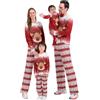 WUDEUI Set di pigiami natalizi coordinati per la famiglia, a maniche lunghe, abbigliamento da notte con tasche