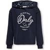 Kids Only KOGWENDY Glitter LS Hood UB Swt Noos, Felpa con Cappuccio Bambina, Night Sky/Print:Silver Glitter,