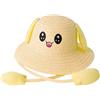 kowaku Cappello di paglia Cappellino Cappello da sole Protezione carina con orecchie Cappello da protezione solare in movimento Cappellino da, GIALLO