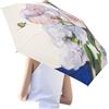 Generico Ombrello parasole portatile con motivo floreale Protezione UV per donna Accessorio leggero pieghevole per eventi all'aperto spiaggia gite quotidiane attività estive viaggi e passeggiate al sole