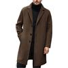 Generico Uomo Trench di Lana Giacca Antivento Inverno Uomos in Pile Classico Lungo Trenchs Parka con Bottoni Calda Comodo Cappotto Manica Lunga con Tasche Streetwear per Lavoro Trekking Taglie Forti
