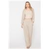 Tezenis Pantaloni Lunghi A Palazzo 100% Cotone Effetto Lino Donna Naturale