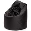 Ecopuf - Poltrona pouf Sako - Pouf per la cameretta dei bambini - Borsa in tessuto robusto - Sedia da salotto - Arredamento - Poltrona XL - 85x135cm - Nero Nc14