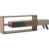 KONTE.DESIGN Porta tv MANCHESTER in legno di mango e acciaio nero, 195x38x60 cm