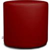 ARKETICOM CHILL Pouf Poggiapiedi Rotondo Ecopelle Sfoderabile PUFF Rosso 35x35