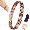 FARYODI Bracciale magnetico da donna con anelli magnetici, riduce il dolore e l'artrite, in acciaio inox, terapeutico, misura regolabile, in confezione regalo (colore bronzo)