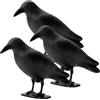 OFFO Mini Corvo Scaccia Piccioni,Spaventa Piccioni e Uccelli, Corvo Finto Anti Piccioni da Balcone e Giardino, Piccolo Dissuasore per Uccelli, 3 Pezzi