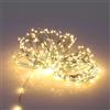 NLIGHTING Catena Luminosa Natalizia 15 Metri con 300 MicroLED Bianco Caldo, Filo Verde Rame, 8 Giochi di Luce, IP44 per Interno ed Esterno, Flessibile e Modellabile per Albero di Natale