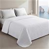 Clara Home Milano Copriletto Trapuntato Capri in Microfibra Manopesca, Double Face, Trapuntino Primavera Estate, Qualità Premium, Made in Italy, Coperta Letto 1 Piazza e Mezza, Colore Bianco