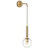 MZStech Applique da parete industriali vintage, globo in vetro trasparente 15 cm e lampada da parete a goccia in metallo dorato per camera da letto, soggiorno (Vetro trasparente e metallo dorato)