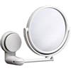 FCS Bathroom Specchio Ingranditore con Ventosa Bagno Specchio da Trucco a Parete 3X, Specchio da Doccia, Girevole a 360°, Estensibile, Bianco, 15 CM