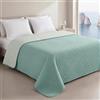 Clara Home Milano Copriletto Trapuntato Capri in Microfibra Manopesca, Double Face, Trapuntino Primavera Estate, Qualità Premium, Made in Italy, Coperta Letto 1 Piazza e Mezza, Colore Acquamarina