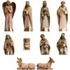 ICE TOYS personaggio presepe nativita effetto legno misura 24 cm in poliresina decorata (SET 1, 24CM)