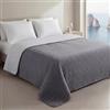 Clara Home Milano Copriletto Trapuntato Capri in Microfibra Manopesca, Double Face, Trapuntino Primavera Estate, Qualità Premium, Made in Italy, Coperta Letto 1 Piazza e Mezza, Colore Grigio